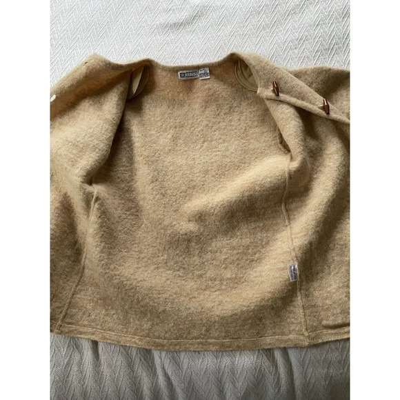 Vintage Russ Women's Wool Sweater Sz S Neutral Wood Buttons Cardigan Minimalist - Picture 12 of 15